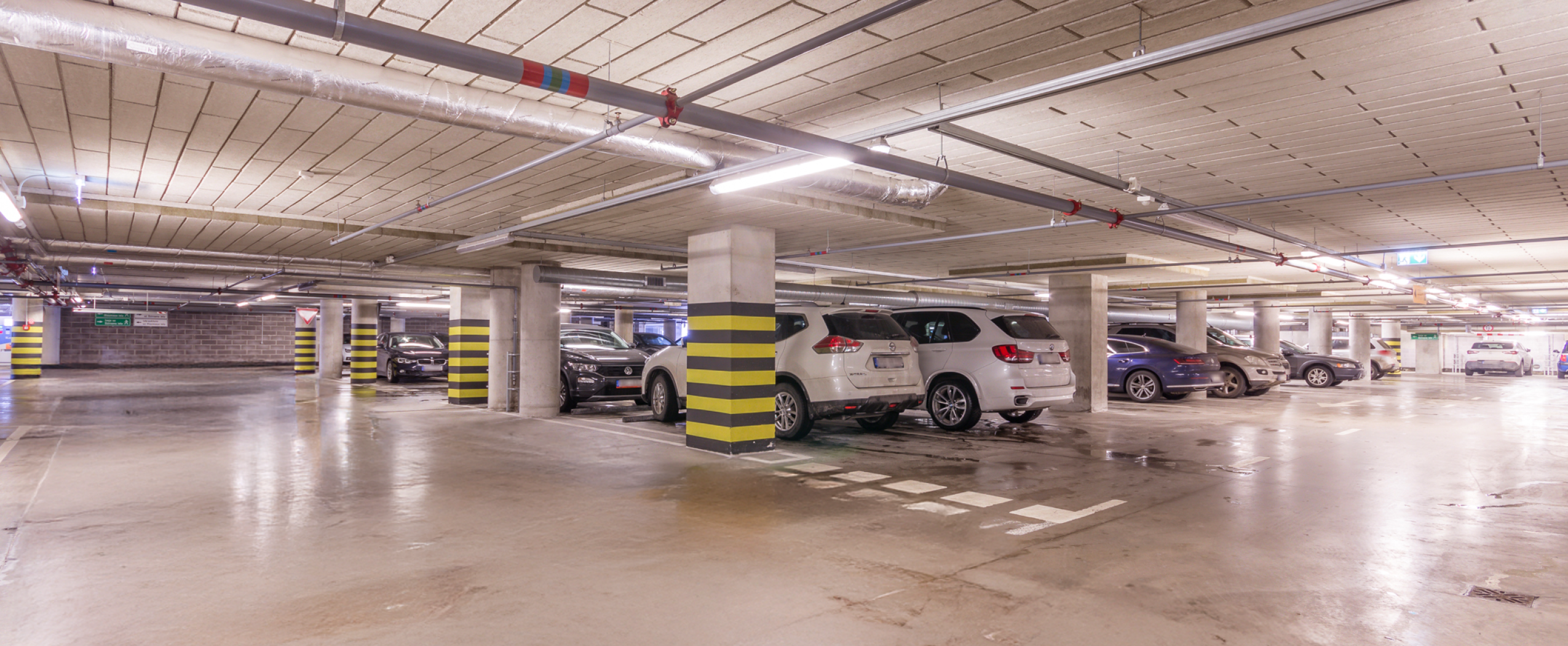 CENTRUS two-level underground parking garage offering comfort and safety for residents living in central Riga.